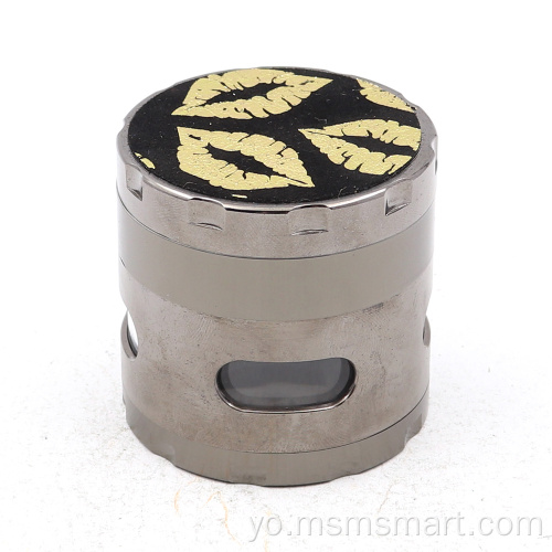 Hexagonal ẹgbẹ sitika PU oni-Layer siga grinder